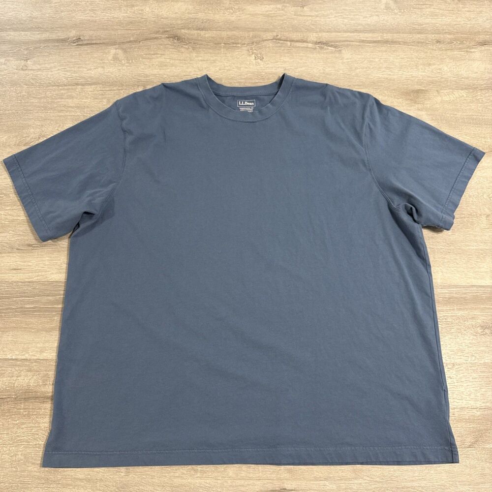 L.L.Bean Shirt Men’s 3XL Blue Traditional Fit Cotton Short Sleeve Crew Neck